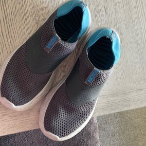 Hoka Mens Ora Black and Blue Slip-On Shoes